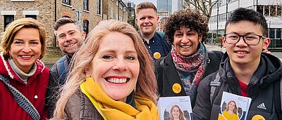 Some of the Lib Dem team our talking to residents